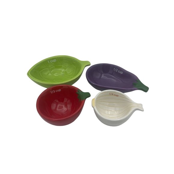 DEI Vegetable Shaped Measuring Cups 1 Cup 1/2 Cup 1/3 Cup 1/4 Cup - Picture 1 of 7